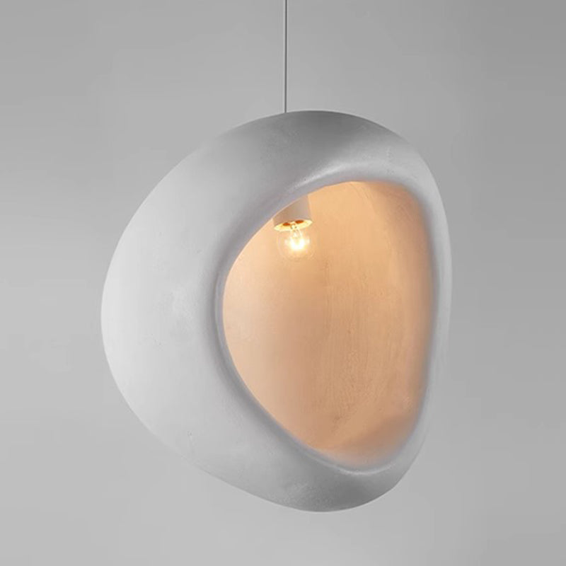 Contemporary Creative Half Nest Oval High Density Polystyrene 1-Light Pendant Light For Living Room