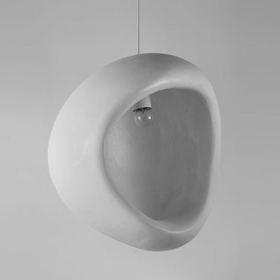 Contemporary Creative Half Nest Oval High Density Polystyrene 1-Light Pendant Light For Living Room