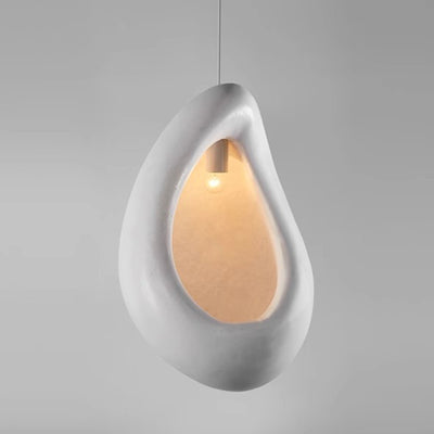 Contemporary Creative Half Nest Oval High Density Polystyrene 1-Light Pendant Light For Living Room