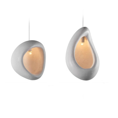 Contemporary Creative Half Nest Oval High Density Polystyrene 1-Light Pendant Light For Living Room