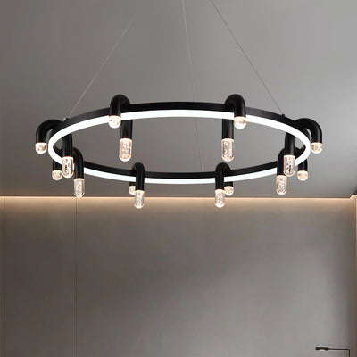 Modern Simplicity Circle Iron Aluminum LED Chandelier For Living Room