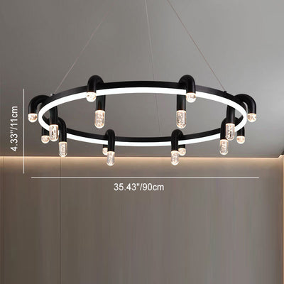 Modern Simplicity Circle Iron Aluminum LED Chandelier For Living Room