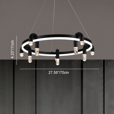 Modern Simplicity Circle Iron Aluminum LED Chandelier For Living Room