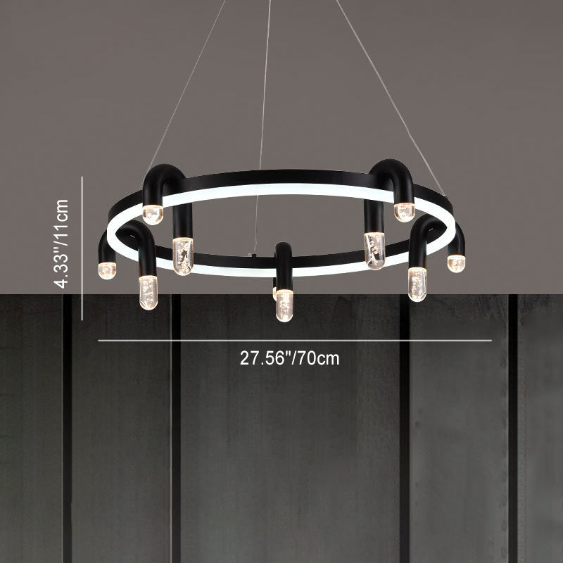 Modern Simplicity Circle Iron Aluminum LED Chandelier For Living Room