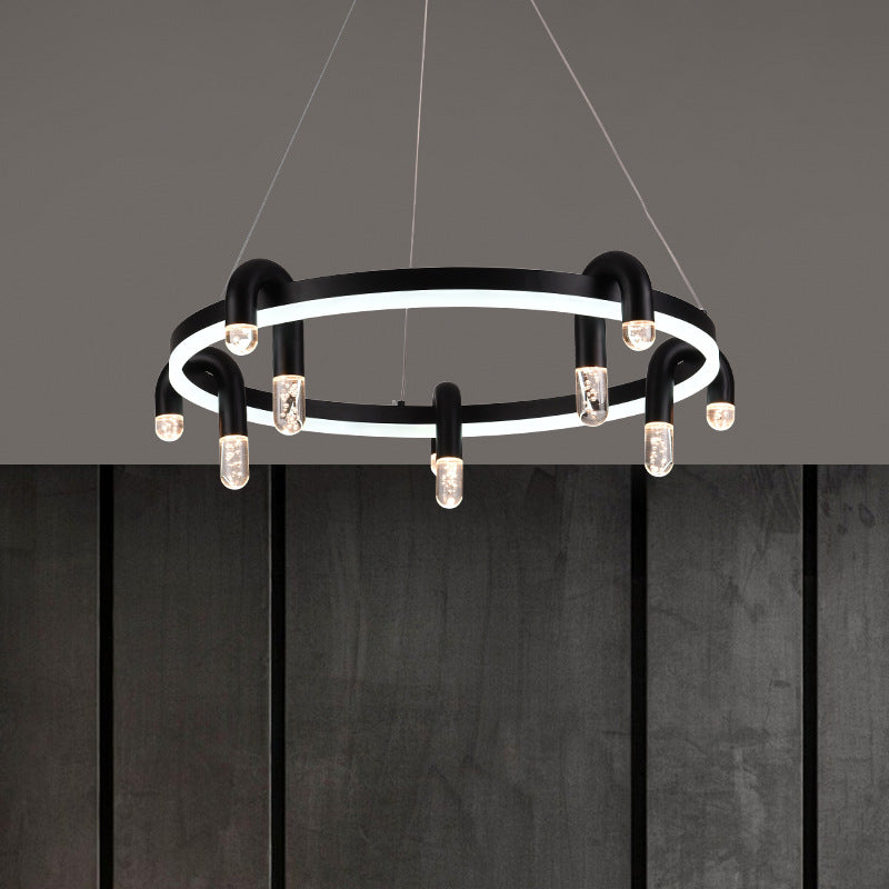 Modern Simplicity Circle Iron Aluminum LED Chandelier For Living Room