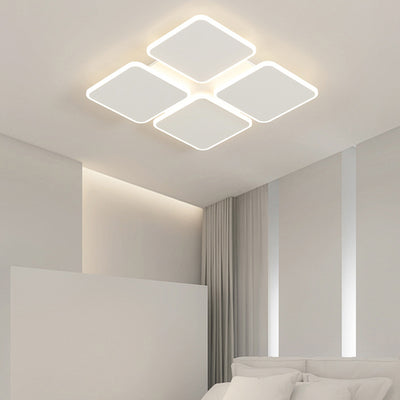 Modern Simplicity Clover Round Iron Acrylic LED Semi-Flush Mount Ceiling Light For Bedroom