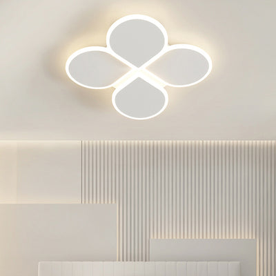 Modern Simplicity Clover Round Iron Acrylic LED Semi-Flush Mount Ceiling Light For Bedroom