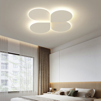 Modern Simplicity Clover Round Iron Acrylic LED Semi-Flush Mount Ceiling Light For Bedroom