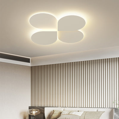 Modern Simplicity Clover Round Iron Acrylic LED Semi-Flush Mount Ceiling Light For Bedroom