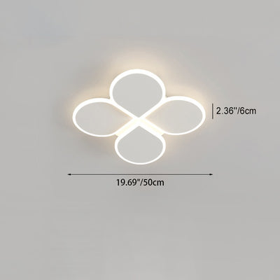 Modern Simplicity Clover Round Iron Acrylic LED Semi-Flush Mount Ceiling Light For Bedroom