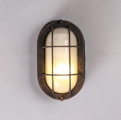 Contemporary Industrial Oval Aluminum Glass 1-Light Wall Sconce Lamp For Hallway