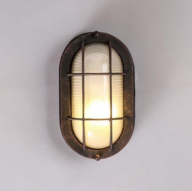 Contemporary Industrial Oval Aluminum Glass 1-Light Wall Sconce Lamp For Hallway