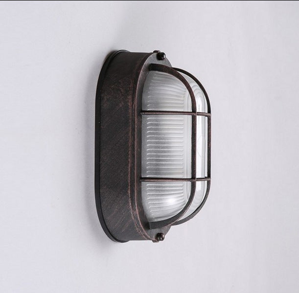 Contemporary Industrial Oval Aluminum Glass 1-Light Wall Sconce Lamp For Hallway