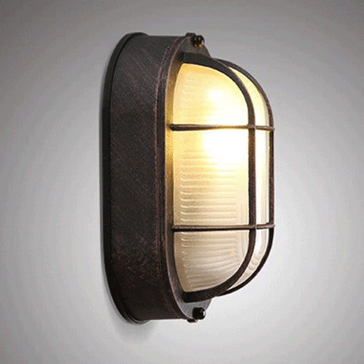 Contemporary Industrial Oval Aluminum Glass 1-Light Wall Sconce Lamp For Hallway