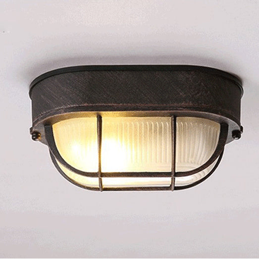 Contemporary Industrial Oval Aluminum Glass 1-Light Wall Sconce Lamp For Hallway