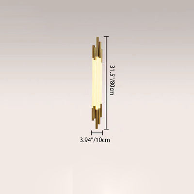 Modern Simplicity Long Strip Iron Acrylic Copper LED Wall Sconce Lamp For Hallway