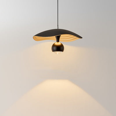 Contemporary Scandinavian Flying Saucer Aluminum Acrylic LED Pendant Light For Bedroom