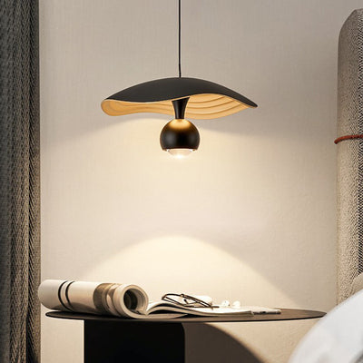 Contemporary Scandinavian Flying Saucer Aluminum Acrylic LED Pendant Light For Bedroom