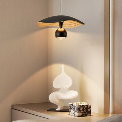 Contemporary Scandinavian Flying Saucer Aluminum Acrylic LED Pendant Light For Bedroom