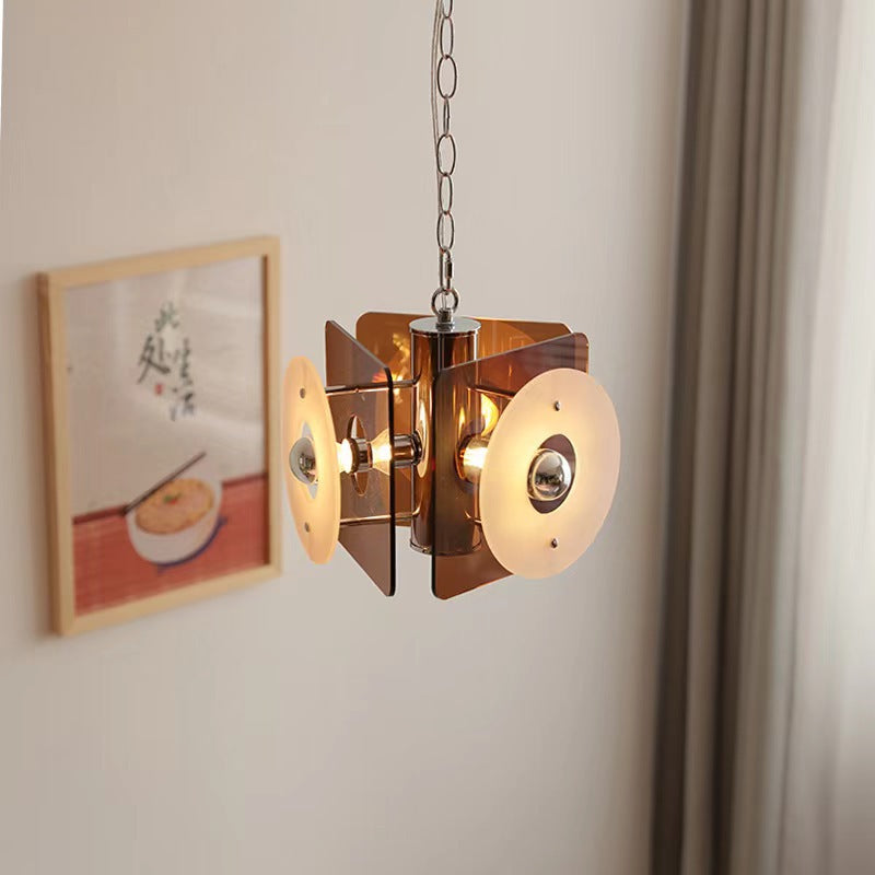 Contemporary Nordic Prism Metal Acrylic 3-Light Pendant Light For Bedroom