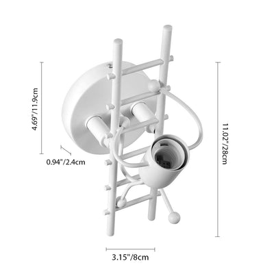 Contemporary Creative Matchmaker Staircase Iron 1-Light Wall Sconce Lamp For Bedroom