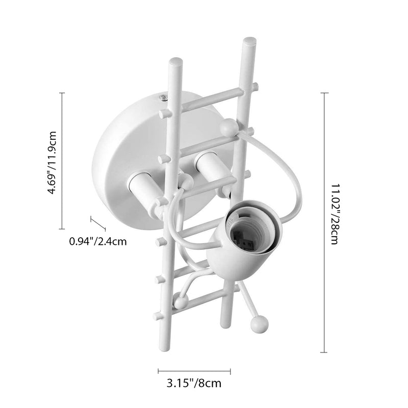 Contemporary Creative Matchmaker Staircase Iron 1-Light Wall Sconce Lamp For Bedroom