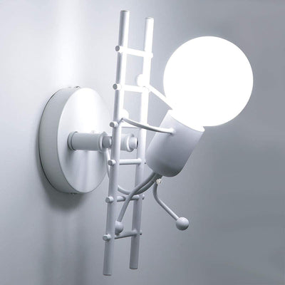 Contemporary Creative Matchmaker Staircase Iron 1-Light Wall Sconce Lamp For Bedroom