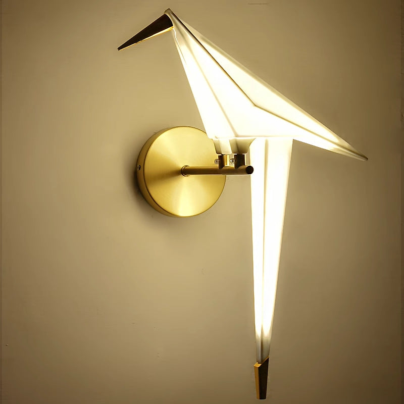 Contemporary Creative Bird Iron Acrylic LED Wall Sconce Lamp For Bedroom