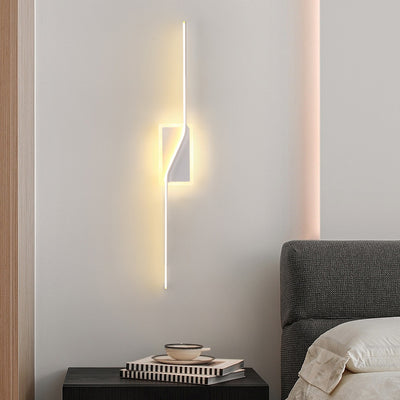 Contemporary Nordic Long Strip Iron Silicone LED Wall Sconce Lamp For Living Room