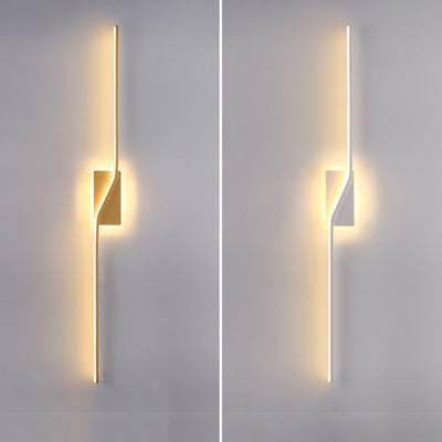 Contemporary Nordic Long Strip Iron Silicone LED Wall Sconce Lamp For Living Room