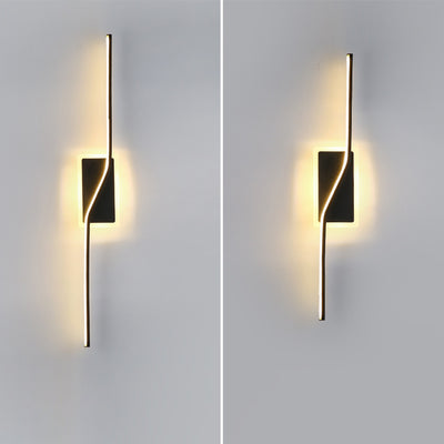 Contemporary Nordic Long Strip Iron Silicone LED Wall Sconce Lamp For Living Room