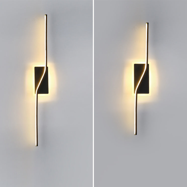 Contemporary Nordic Long Strip Iron Silicone LED Wall Sconce Lamp For Living Room