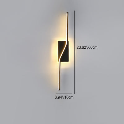 Contemporary Nordic Long Strip Iron Silicone LED Wall Sconce Lamp For Living Room