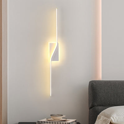 Contemporary Nordic Long Strip Iron Silicone LED Wall Sconce Lamp For Living Room