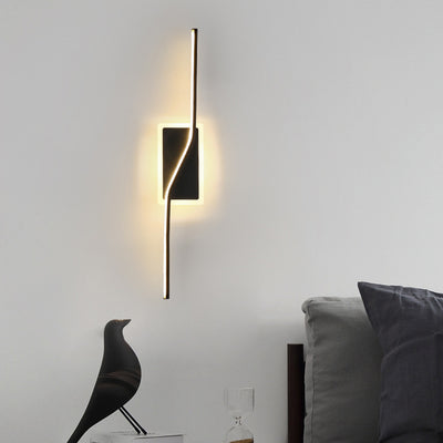 Contemporary Nordic Long Strip Iron Silicone LED Wall Sconce Lamp For Living Room