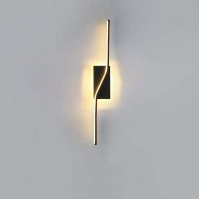 Contemporary Nordic Long Strip Iron Silicone LED Wall Sconce Lamp For Living Room