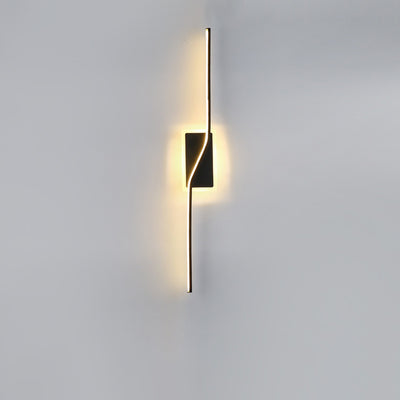 Contemporary Nordic Long Strip Iron Silicone LED Wall Sconce Lamp For Living Room