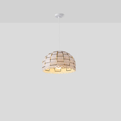 Contemporary Nordic Dome Iron Felt 1-Light Pendant Light For Living Room