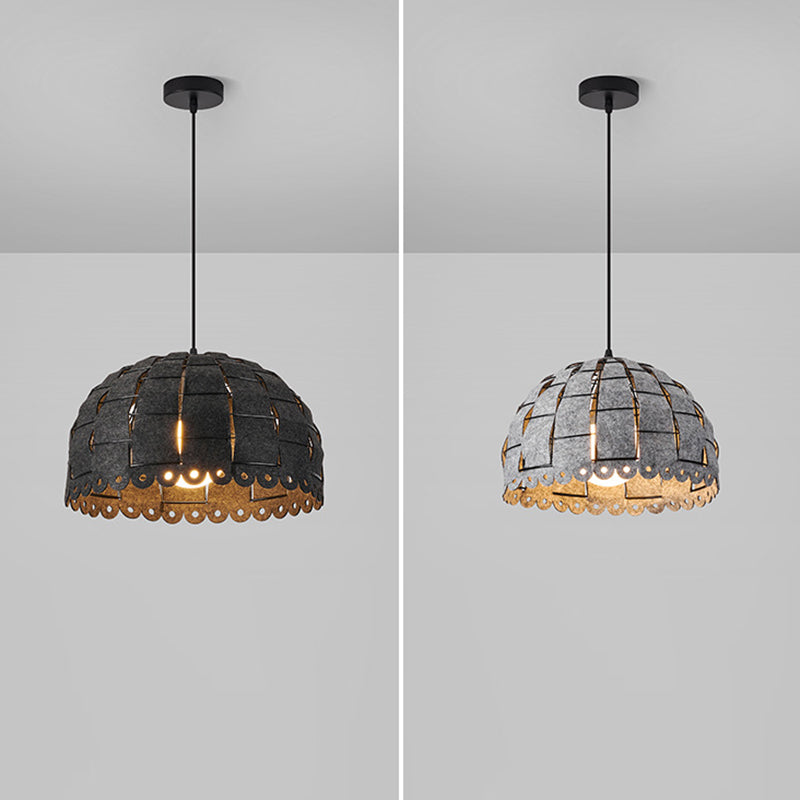 Contemporary Nordic Dome Iron Felt 1-Light Pendant Light For Living Room