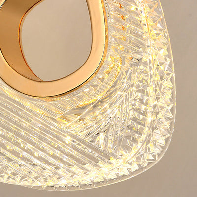 Modern Luxury Diamond Aluminum Metal Acrylic LED Pendant Light For Bedroom