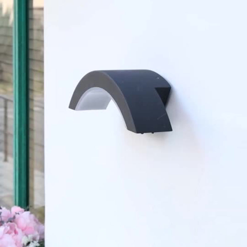 Modern Simplicity Waterproof Curved Aluminum Plastic LED Wall Sconce Lamp For Outdoor Patio