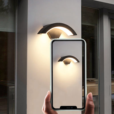 Modern Simplicity Waterproof Curved Aluminum Plastic LED Wall Sconce Lamp For Outdoor Patio