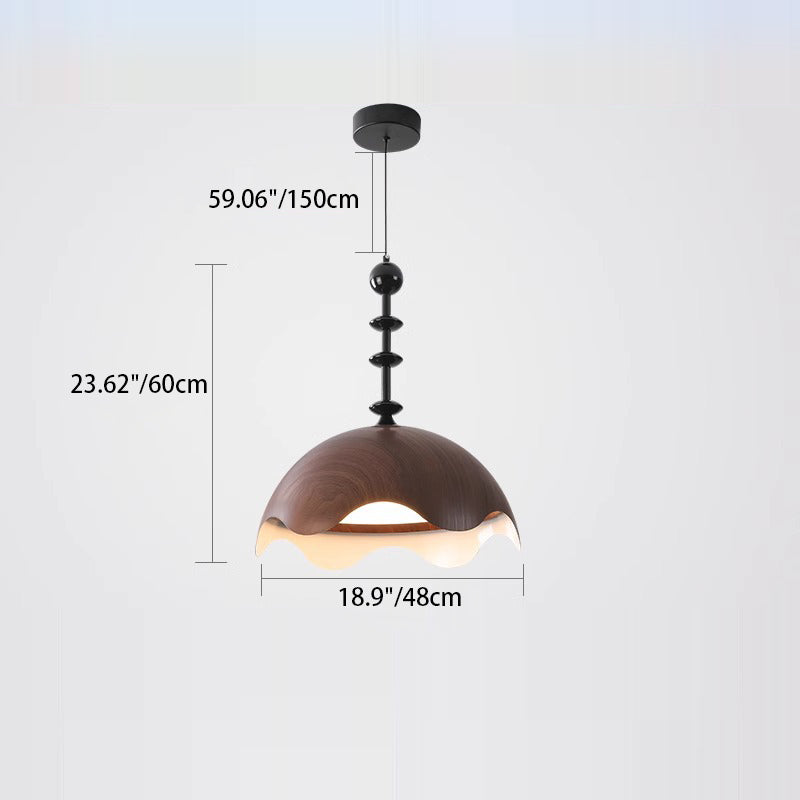 Traditional French Dome Metal Aluminum Light Guide Plate LED Pendant Light For Living Room