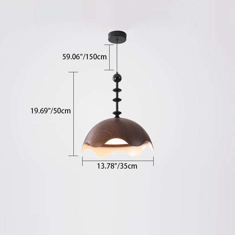 Traditional French Dome Metal Aluminum Light Guide Plate LED Pendant Light For Living Room