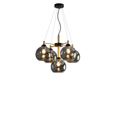 Contemporary Nordic Modo Sphere Glass Iron 5/7 Light Chandelier For Living Room