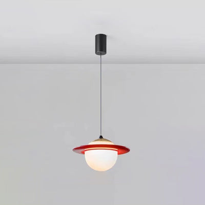 Contemporary Creative Globe Carbon Steel Resin Glass LED Pendant Light For Bedroom