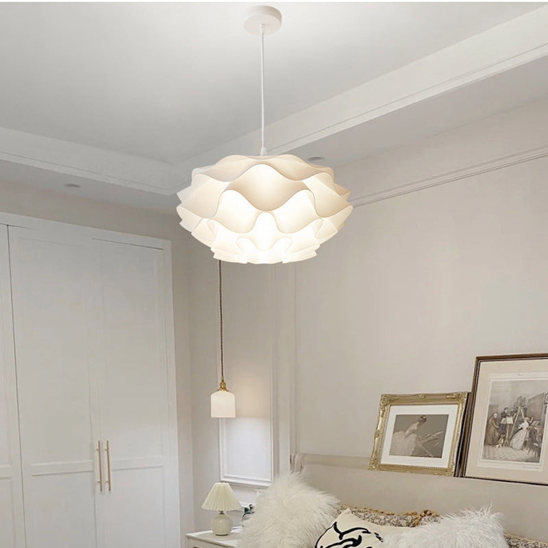 Contemporary Creative Flower Sphere Iron Acrylic 1-Light Pendant Light For Bedroom