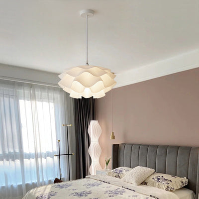 Contemporary Creative Flower Sphere Iron Acrylic 1-Light Pendant Light For Bedroom