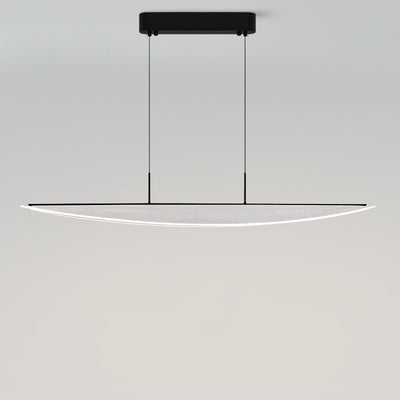 Modern Simplicity Oval Iron Aluminum Acrylic LED Chandelier Island Light For Dining Room