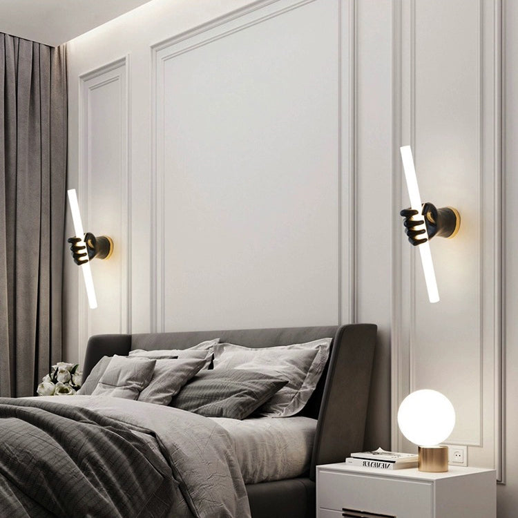 Contemporary Creative Palm Resin Acrylic LED Wall Sconce Lamp For Bedroom